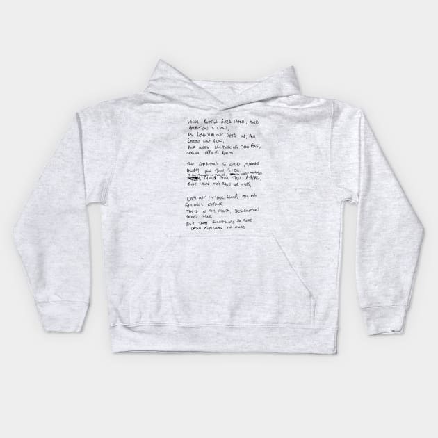 Love Will Tear Us Apart Lyrics Kids Hoodie by unknown_pleasures